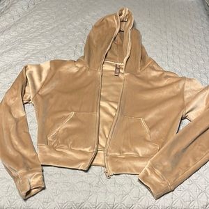Skims velour zip hoodie
